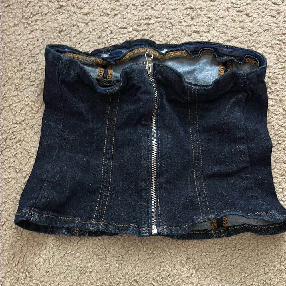 Dark Denim Tube Top - Picture 2 of 4